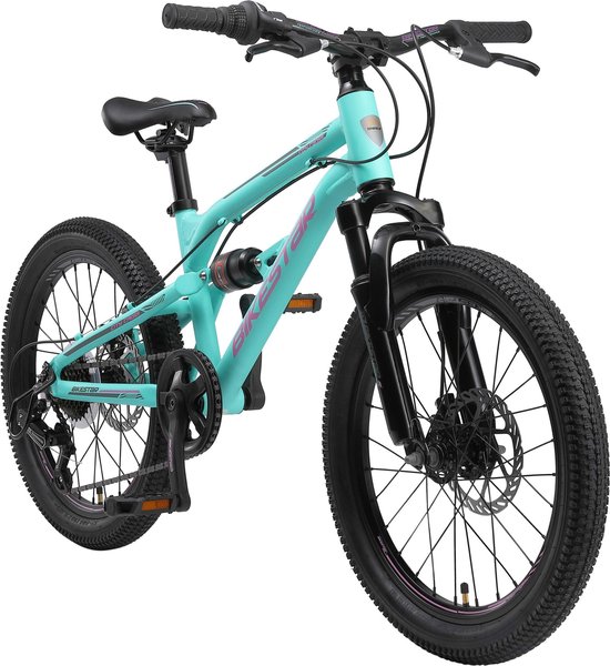 Bikestar Alu MTB Fully, 7 speed, 20 inch, turquoise van Bikestar
