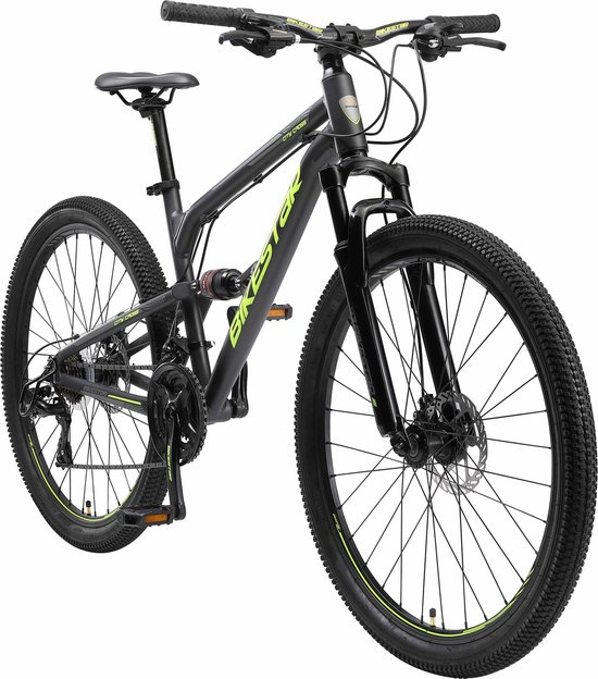 Bikestar Fully MTB Alu 26 Inch 21 Speed Zwart/groen van Bikestar