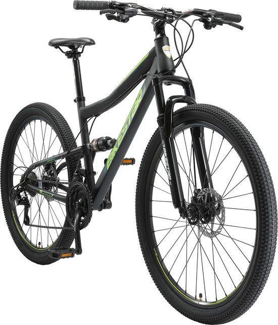 Bikestar Fully MTB Staal Medium 27.5 Inch 21 Speed Zwart/groen van Bikestar