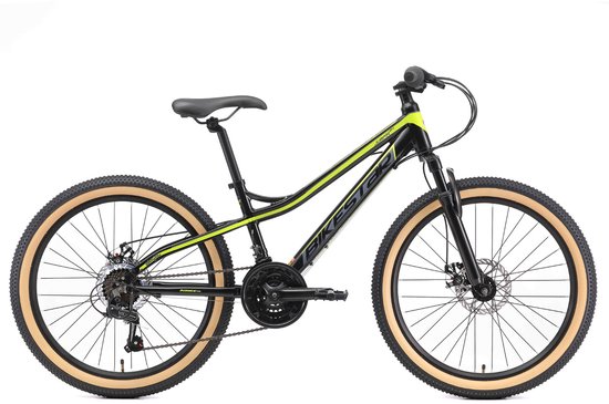 Bikestar hardtail MTB 21speed 24inch zwart/groen van Merkloos