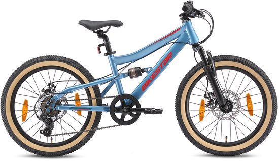 Bikestar kinderfiets MTB Fully Staal 7speed 20inch blauw/oranje