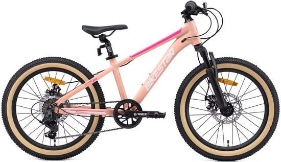 Bikestar kinderfiets MTB Sport 7speed 20inch zalmroze van Bikestar