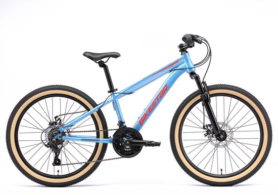 Bikestar MTB staal 21speed 24inch blauw van Bikestar