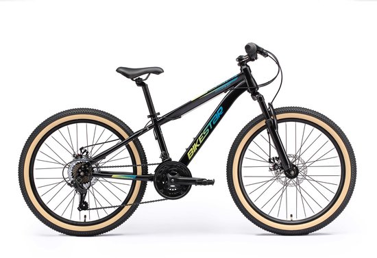 Bikestar MTB staal 21speed 24inch zwart