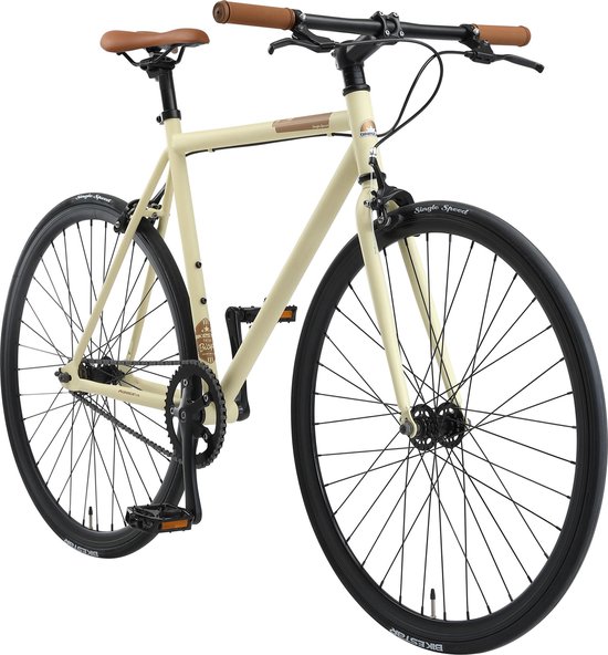 Bikestar Singlespeed 28 inch retro wielrenfiets, beige / bruin van Bikestar