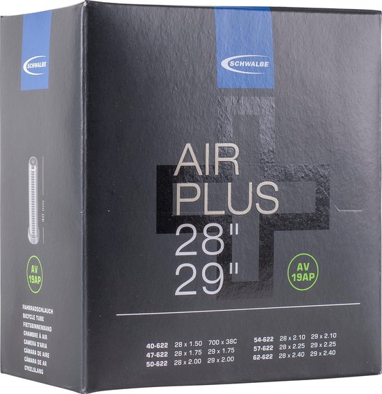 Binnenband Schwalbe AV19AP Air Plus 28/29 / 40/62-622 - 40mm ventiel van Schwalbe