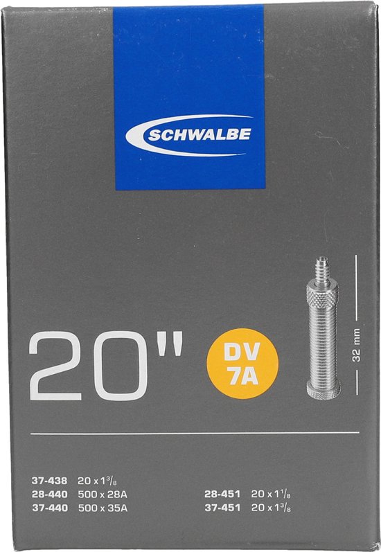 Binnenband Schwalbe DV7A 20 / 28/37-438/451 - 32mm ventiel van Merkloos