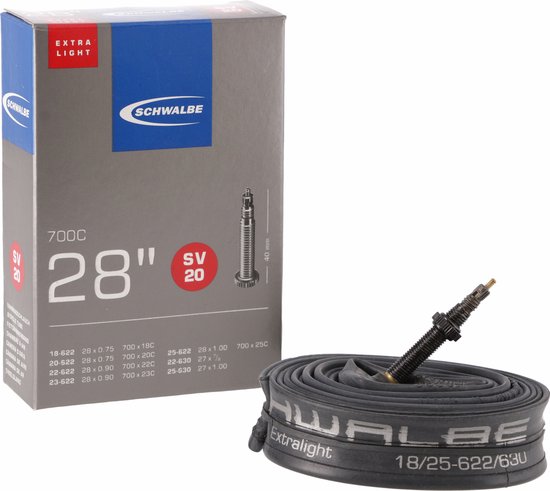Binnenband Schwalbe Extra Light SV20 28 / 18/25-622/630 - 40mm ventiel van Merkloos