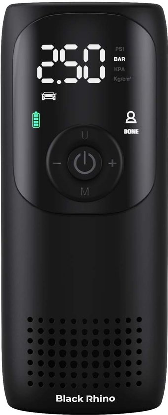 Black Rhino AeroBoost T-1 - Compacte Luchtcompressor - Elektrische Fietspomp - 4000 mAh Batterij - Powerbankfunctie - Dual Digitale display - Multifunctioneel - Werktijd 16 Minuten van Merkloos
