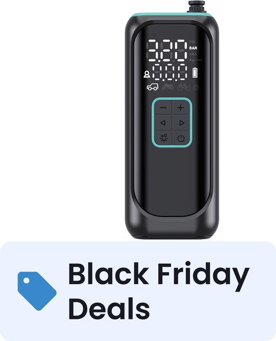 Black Rhino AeroBoost T-2 - Krachtige Luchtcompressor - Duurzame 4000 mAh Batterij - Powerbankfunctie - Dual Digitale display - Multifunctioneel - Werktijd 24 Minuten van Black Rhino