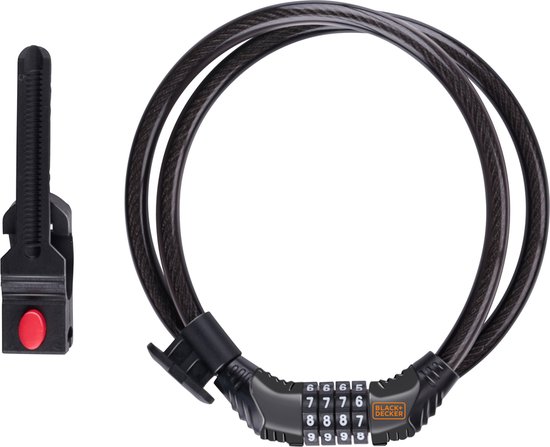 BLACK+DECKER Combinatieslot - Ø10 x 180 CM - Fiets/ Scooter/ Motor - 4 Cijfers van BLACK+DECKER