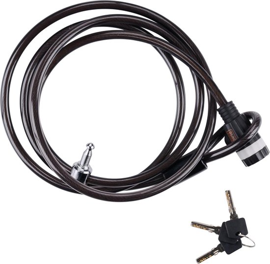 BLACK+DECKER Kabelslot BXCHBL7005 - Familie Fietsslot - Geschikt voor Fiets, Motor en Scooter - Lengte 240 CM - Temperaturen tot -20ºC - Zwart van BLACK+DECKER
