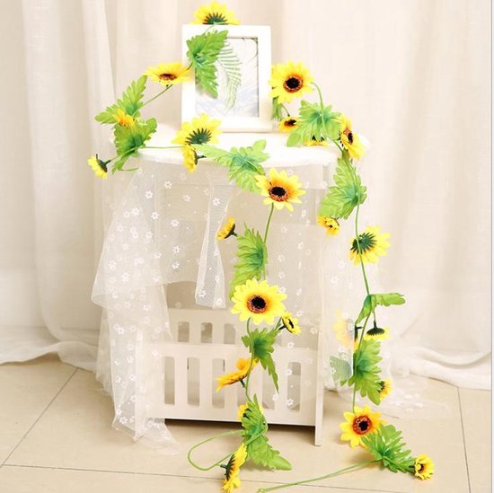 Bloemenslinger fiets - 220 cm - Zonnebloem - Mogelijkheid tot herstel van Bloem