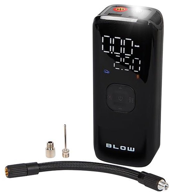 Blow Elektrische Compressor - Oplaadbaar - 2A/5V - 2-150 PSI - 24-28 l/min - AP01 - Zwart