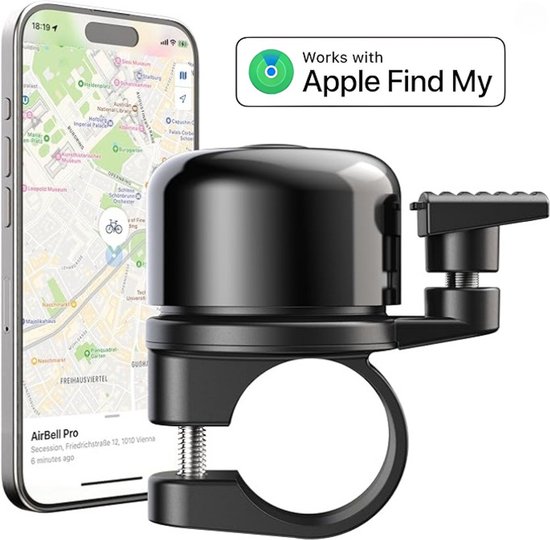 BlueTime - AirBell Pro - Anti Diefstal - GPS - Fiets Accessoires - Fietsbel inclusief tracker - Fiets anti diefstal - Fiets GPS tracker - Geschikt voor Apple van BlueTime