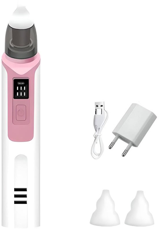 BlueTime - Neusreiniger Baby - Neusdouche Wasbaar - Inclusief USB adapter/oplader! - LED Display - Snoetenpoetser - Veilig - Snotzuiger van BlueTime