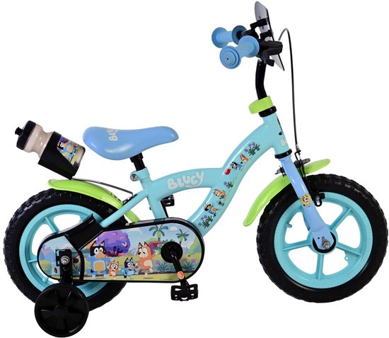 Bluey Kinderfiets - Jongens - Mag Wheels - 12 inch - Blauw van Merkloos