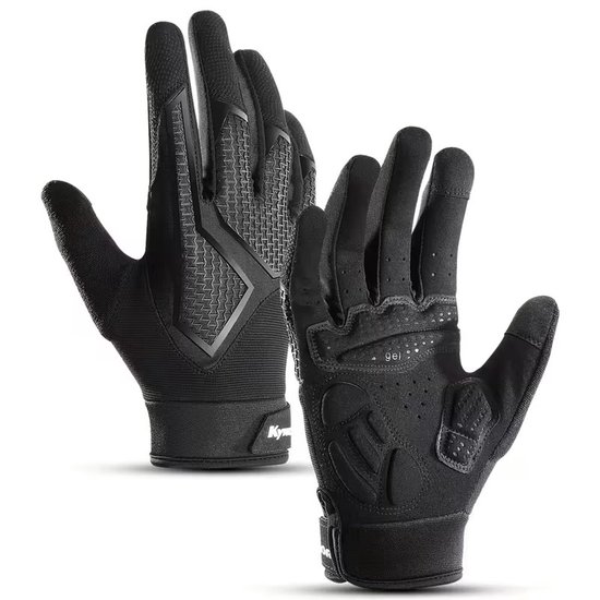 BMX handschoenen - Cross-Handschoenen - Fietshandschoenen MTB - Handschoenen - Met Touch Screen - Ademende Nylon Zwart - Maat L