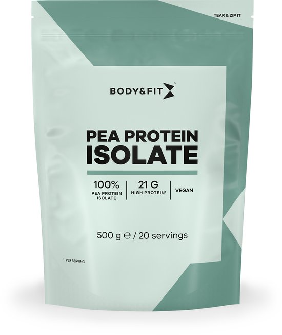 Body & Fit Pea Protein Isolate - Plantaardig Eiwitpoeder - Vegan Protein Poeder - Erwten Eiwit - 500 gram (20 Shakes) van Merkloos