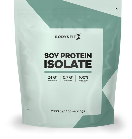 Body & Fit Soy Protein Isolate - Vegan Proteine Poeder - Soja Eiwit Isolaat - 2000 gram (66 Shakes) - Banaan van Merkloos