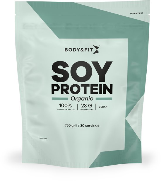 Body & Fit Soy Protein - Plantaardig Eiwitpoeder - Vegan Proteine Poeder - Biologisch Soja Eiwit - 750 gram (30 Shakes) van Merkloos