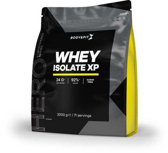 Body & Fit Whey Isolate XP - Hoogwaardige Proteine Poeder - Whey Protein - Whey Isolaat - Eiwitshakes - Vet- en Suikervrij - 2000 gram - Vanille