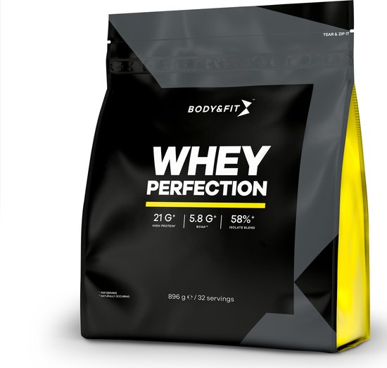 Body & Fit Whey Perfection - Proteine Poeder / Whey Protein - Eiwitpoeder met BCAA - Eiwitshakes - 896 gram (32 shakes) - Framboos