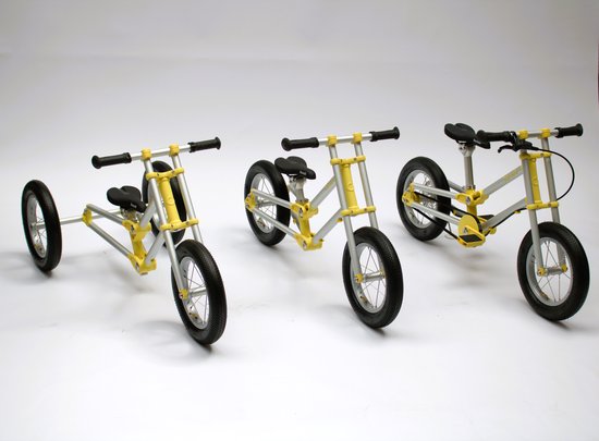 bonob 1TO3 - Evolutieve 3-in-1 kinderfiets - Geel - Van 1 tot 5 jaar