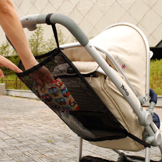 Boodschappen Net Voor De Kinderwagen I Boodschappen Hanger I Boodschappennetje Voor De Kinderwagen I Universele Net Voor De Buggy I Zwart van BOO