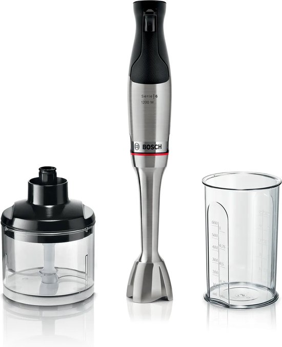 Bosch Serie 6 MSM6M820 blender Staafmixer 1200 W Zwart, Roestvrijstaal van Bosch