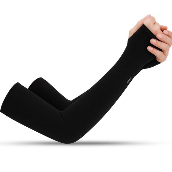 BOTC Arm Sleeve - Compressie Arm Sleeves - UV - Zonbescherming - Armwarmers - Sleevewarmers - Zwart van BOTC