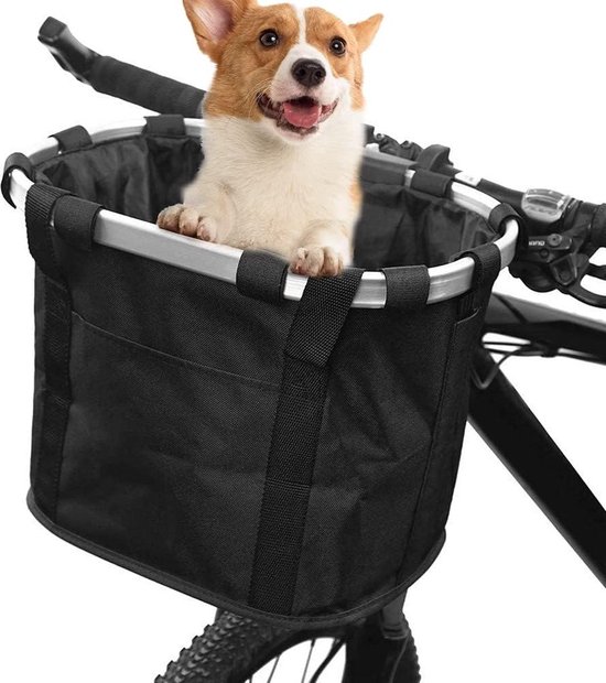 BOTC Fietsmand - Hondenfietsmand - Hondenmand fiets - 34x28x25cm - Polyester - Zwart van BOTC