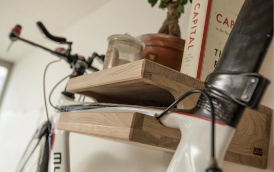 BOTL Amsterdam #1 - 100% EIK - "No Finish" - Fiets ophangsysteem - Muurbeugel fiets - Fietsbeugel - fiets ophangbeugel - Fietshanger - Fiets hanger muur - fiets ophang systeem - Fiets muurhaak - Fiets hanger - Fiets ophangen - Fiets Muurbevestiging van BOTL Amsterdam