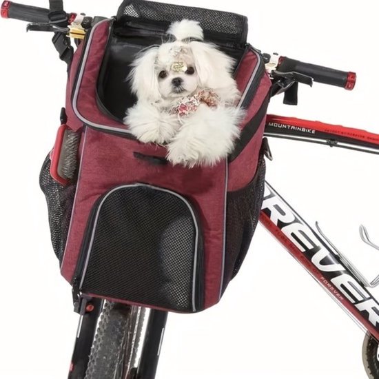 Bovista Fietsmand Hond - Hondenmand Fiets - Voorop - Fietstas Hond - Hondenfietsmand - Rood van Bovista