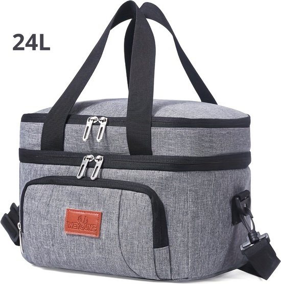 Bovista Koelbox - Koeltas - Frigobox - Autokoelbox - Lichtgewicht - Coolbox - Wielen - Draagbaar - Grijs 24 Liter van Bovista