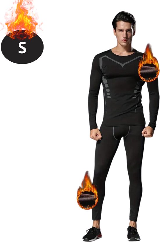 Bovista Thermokleding Heren - Thermobroek - Thermoset - Thermolegging - Winter - Thermoshirt - Zwart - S
