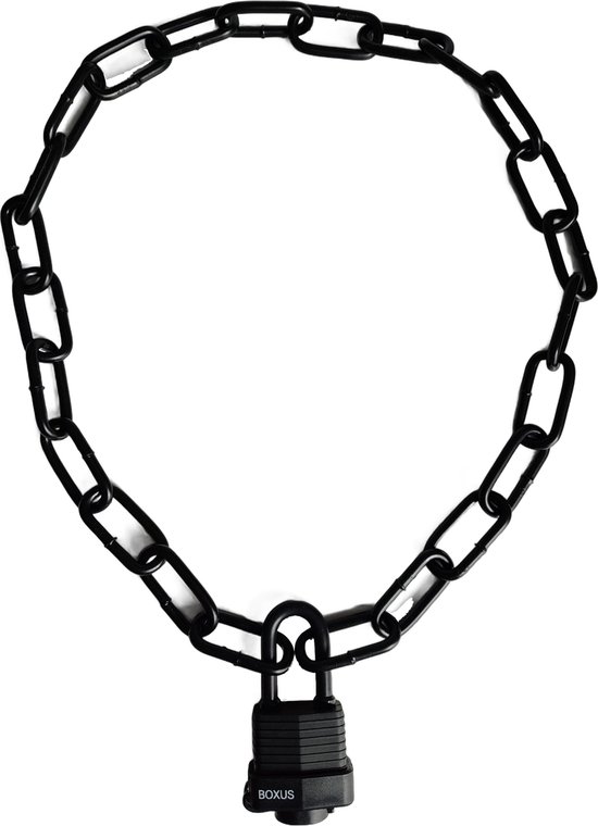 Boxus - Ketting Slot - Zwart / Verzinkt - 100 cm lang - 7 mm dik - Voor fiets, hek, scooter, deur van Boxus
