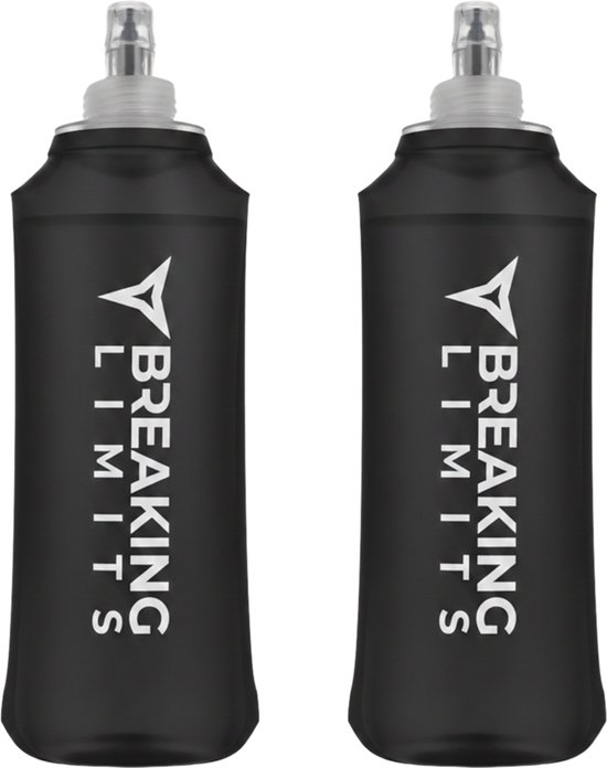 Breaking Limits Soft Flask 500 ML - 2 Stuks - Opvouwbare Waterfles - Flexibel & Compact - Drinkfles Hardlopen van Merkloos