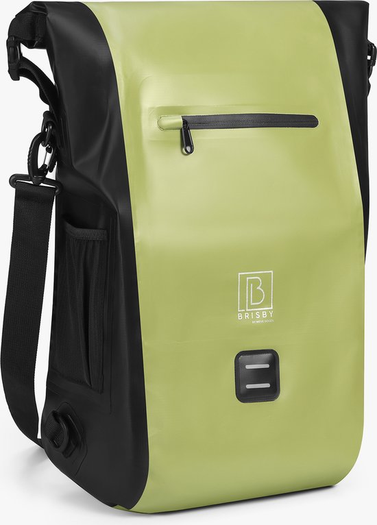 Brisby 20-26 Liter 3 in 1 Waterdichte Rolltop Fietstas - Rugtas - Schoudertas - Ook Voor Elektrische Fiets - Groen van Brisby