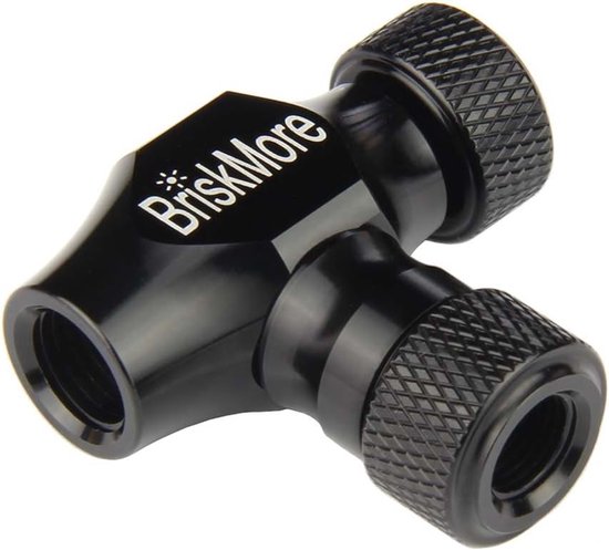 BriskMore CO2-inflator of 12 stuks X 16g CO2-cartridges voor fietsbanden, compatibel met Presta- en Schrader-ventiel, fietspomp voor berg- en racefietsen, inclusief geïsoleerde hoes