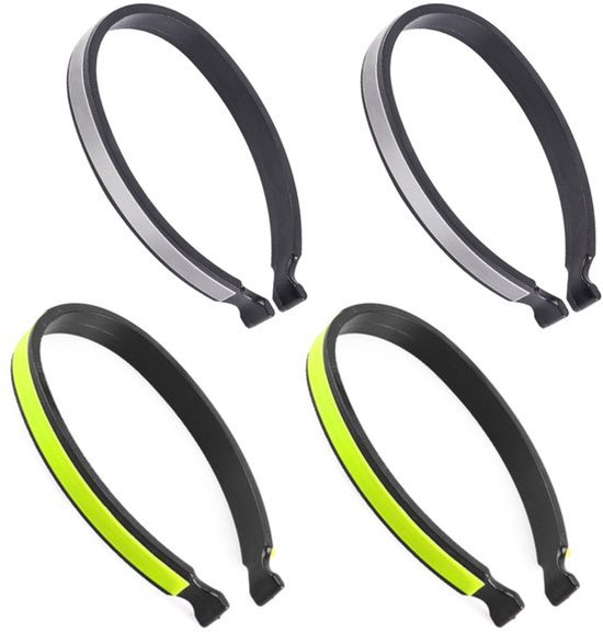 Broekklemmen - 2 Paar - Reflecterende Fietsbroekclip - Universele Fietsbroekclip - Broekklem voor op de Fiets- Geschikt Voor Fietsen in het Donker, Wandelen - Groen & Grijs - StrongFlow van Merkloos