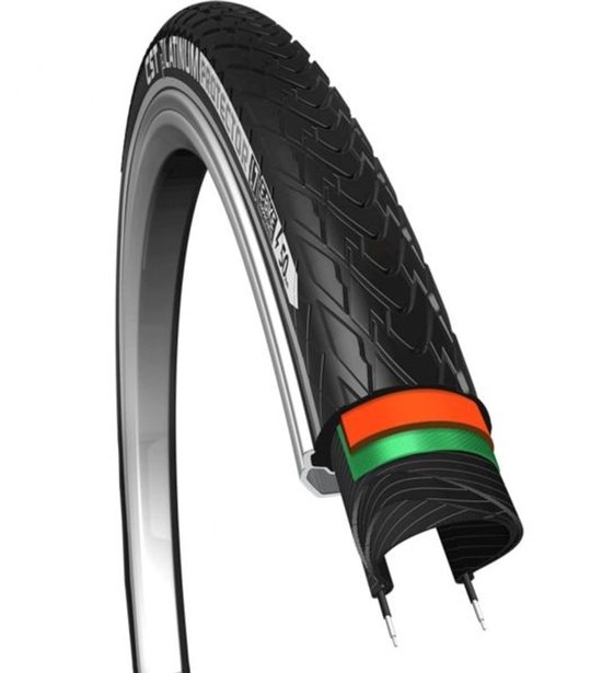 Buitenband CST Platinum Protector 28 x 1.50 / 40-622mm - zwart met reflectie van Merkloos