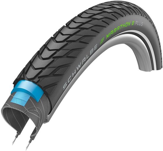 Buitenband Schwalbe Marathon E-Plus Performance Line 28 x 2.20 / 55-622 mm - zwart met reflectie van Merkloos