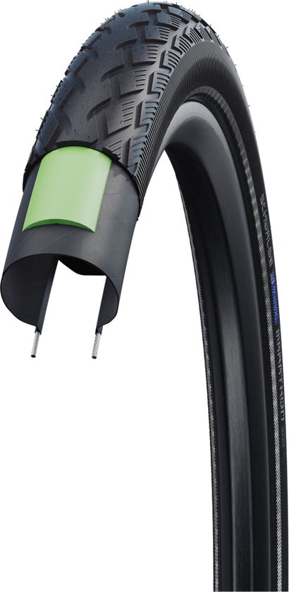 Buitenband Schwalbe Marathon GreenGuard 20 x 1.75 / 47-406 mm - zwart met reflectie van Merkloos