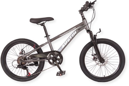 Buxibo - Fiets Austin - Kinder Mountainbike - Stalen Frame - 20 Inch - Grijs
