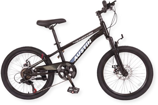 Buxibo - Fiets Austin - Kinder Mountainbike - Stalen Frame - 20 Inch - Zwart