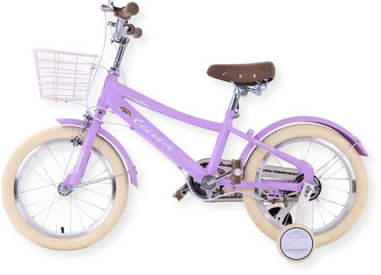 Buxibo - Kinderfiets voor Meisjes - Luna - 12 Inch - Paars van Merkloos