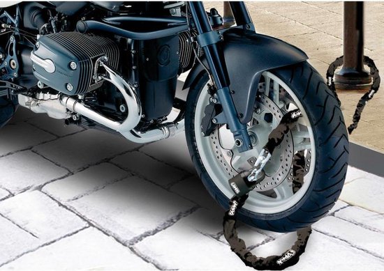 C-Lock Kettingslot Supersterk Hoogwaardige Massief Gehard Staal - Scooterslot - Fietsslot - Motorslot 200 cm 10mm van Merkloos