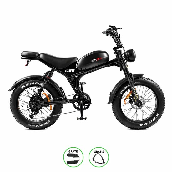 C93 Elektrische Fatbike - E-Bike - 250W Motor - 25 km/u - 20 Inch Banden - 7 Versnellingen - Zwart