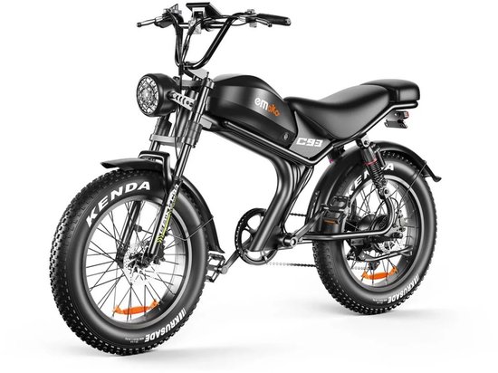 C93 Elektrische Fiets - 20 x 4.0 Inch Fatbike Banden - 48V 20Ah - 250W Motor - Verlengd Duo Zadel - Actieradius 90 km - 7 Versnellingen - Dubbele schijfremmen